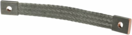 Flexible Braid Ground Connector, Tin-Plated Copper, 12 Inch, 1-Hole