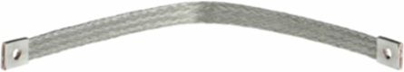 Flexible Braid Ground Connector 24 KCMIL, 12 Inch Length, Tin-Plated Copper