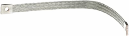 Flexible Braid Ground Connector 24 KCMIL, 12 Inch Length, Tin-Plated Copper