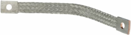 Tinned Copper Flexible Braid Ground Connector, 12 Inch Long, 48 KCMIL