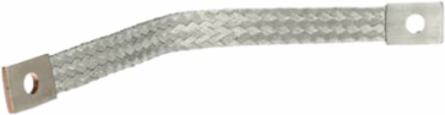 Tinned Copper Flexible Braid Ground Connector, 12 Inch Long, 48 KCMIL