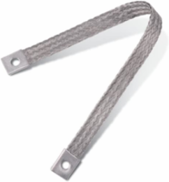 Tinned Copper Flexible Braid Ground Connector, 12 Inch Long, 48 KCMIL
