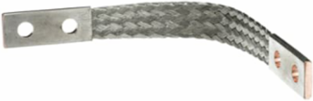 Tin-Plated Copper Flexible Braid Connector, 12 Inch, 76.8 KCMIL