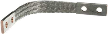 Tin-Plated Copper Flexible Braid Connector, 12 Inch, 76.8 KCMIL
