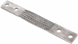 2-Hole NEMA Flexible Jumper Braid, 1-1/2 Inch Width, 18 Inch Length, Tin-Plated Copper