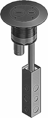 Poke-Through System, 4 Inch Drill Size, 18 Inch Length, Galvanized Steel