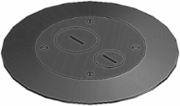 Poke-Through Cover, 7-1/4 Inch Diameter, Aluminum, Black Finish