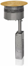 Brass Furniture Feed Poke-Through Assembly, 27 in³ Volume, 8 Inch Cover Diameter