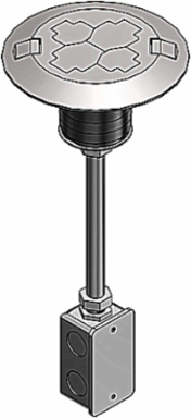 Poke Through System, 3 Inch Drill Size, 16-1/4 Inch Length, Galvanized Steel