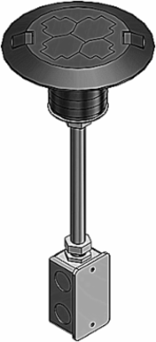 Poke Through Box, 3 Inch Drill Size, 16-1/4 Inch Length, Galvanized Steel