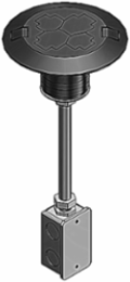 Poke Through Box, 3 Inch Drill Size, 16-1/4 Inch Length, Galvanized Steel