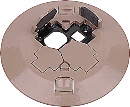 Poke Through Cover, 7-1/2 Inch Diameter, Beige Aluminum