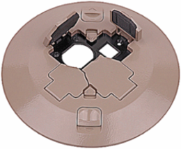 Poke Through Cover, 7-1/2 Inch Diameter, Beige Aluminum