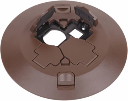 2X2 Poke-Through Cover, 7-1/2 Inch Diameter, Brown Aluminum