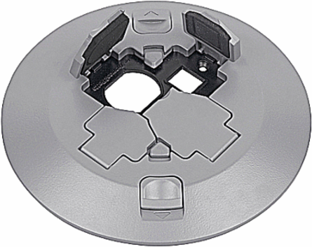 Poke Through System, 7-1/2 Inch Diameter, Aluminum, Gray Finish