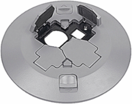 Poke Through System, 7-1/2 Inch Diameter, Aluminum, Gray Finish