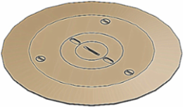Poke Through System with Brass Cover, 3/4 Inch - 2 Inch Plug Compatibility
