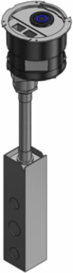4 Inch Poke-Through Base Unit - 20A 250V, Galvanized Steel, 19-3/4 Inch Length
