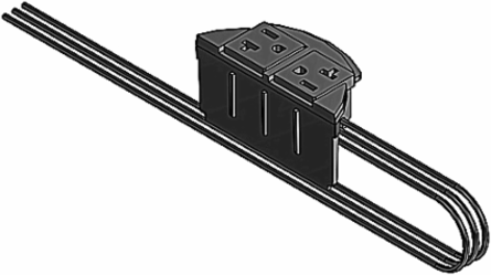 Replacement Poke Through System, 2 Receptacles, 8.75x4.75x5.25 Inch Non-Metallic