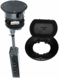4 Inch Poke-Through Unit with 4 Power Receptacles and 4 Data Jacks, Black Cover