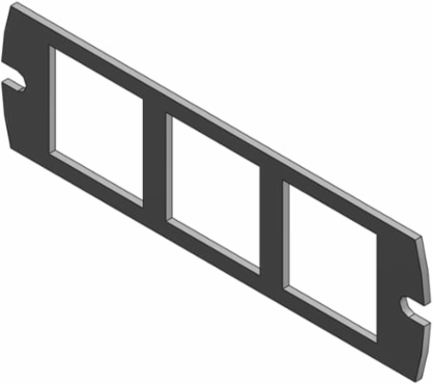 4 Inch Communication Device Plate with 3 Panduit Jacks, Steel Material