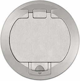 Poke-Through Cover, 7-1/2 Inch Diameter, Brushed Aluminum, UL e2969