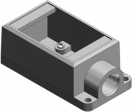 1/2 IN, 1G-SHALLOW BOX, IRON, D-END
