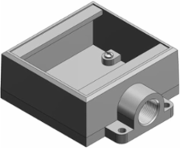 1/2 IN, 2G-SHALLOW BOX, IRON, D-END