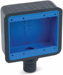 Aluminum Shallow Box 2 Gang with 3/4 Inch Hub, Dark Gray