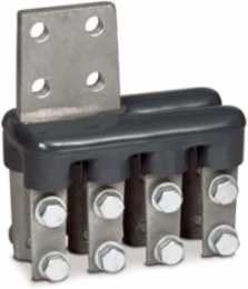CU SPADE CONN 6IN 1HOLE 4OUTL ROCK