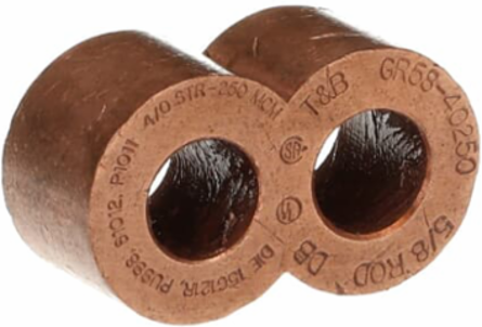 E-Z-Ground Figure 8 Connector for 5/8 Inch Ground Rod, Copper, 3/0-250 AWG