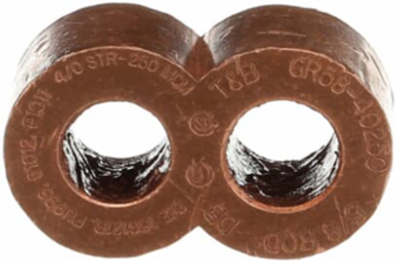 E-Z-Ground Figure 8 Connector for 5/8 Inch Ground Rod, Copper, 3/0-250 AWG