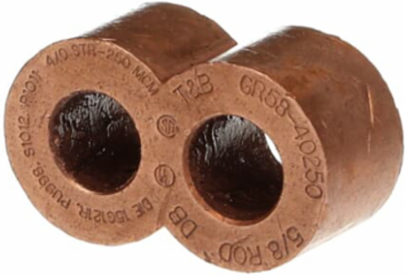 E-Z-Ground Figure 8 Connector for 5/8 Inch Ground Rod, Copper, 3/0-250 AWG