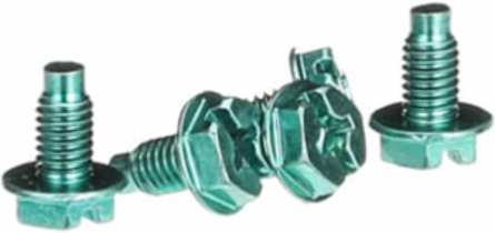 Grounding Screw, Zinc-Plated Steel, 10-32 x 3/8 Inch