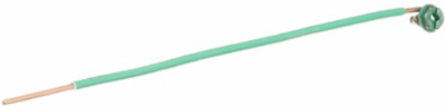 Ground Screw with Insulated Wire - 3/8 Inch x 10-32, #12 AWG, Green Coating