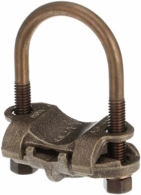 U-Bolt Copper Ground Clamp 4-2/0 Wire Range, 1-5/8 to 1-7/8 Inch Rod Size