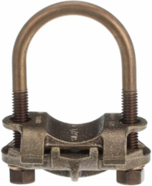 U-Bolt Copper Ground Clamp 4-2/0 Wire Range, 1-5/8 to 1-7/8 Inch Rod Size