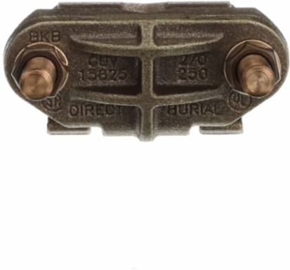 U-Bolt Copper Ground Clamp 2/0, Rod Size 1-5/8 to 1-7/8 Inch