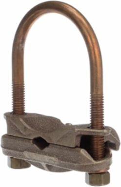 U-Bolt Ground Clamp 2/0 - 250, Copper, 4-7/16 Inch Length