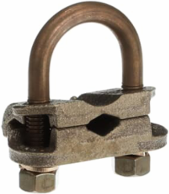 U-Bolt Ground Clamp for 2/0 - 250 kcmil Copper Conductors, 2-3/4 Inch Length