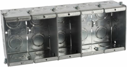 Gangable Masonry Box 79 cu-in, Steel, 3-3/4 Inch Length x 9-3/16 Inch Width x 2-1/2 Inch Depth