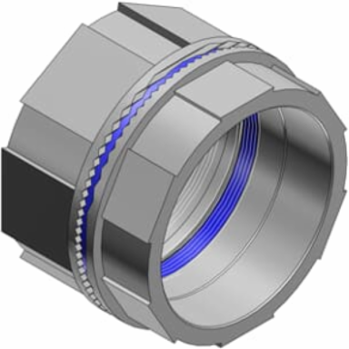 1/2 Inch Zinc Bulkhead Fitting, Thermoplastic Insulating Throat, 1-7/16 Inch OD