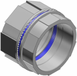 1/2 Inch Zinc Bulkhead Fitting, Thermoplastic Insulating Throat, 1-7/16 Inch OD
