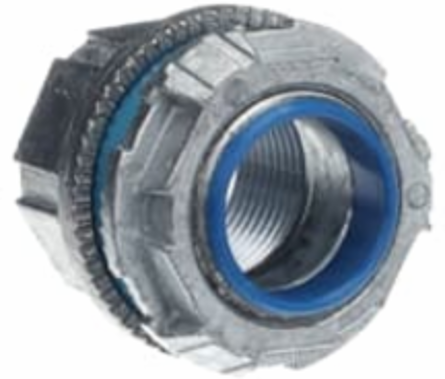 1 Inch Zinc Hub Connector with Thermoplastic Insulating Throat, 105 C Temperature Rating