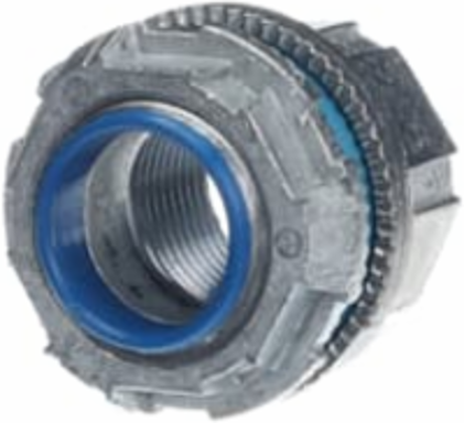 1 Inch Zinc Hub Connector with Thermoplastic Insulating Throat, 105 C Temperature Rating