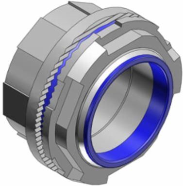 1 Inch Zinc Hub Connector with Thermoplastic Insulating Throat, 105 C Temperature Rating