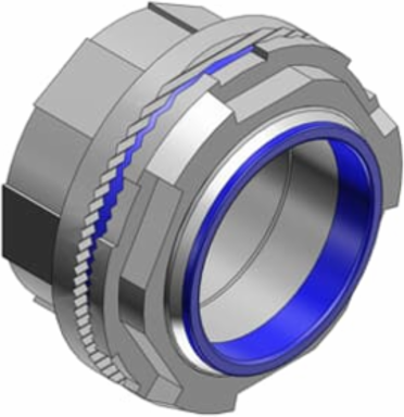 1-1/2 Inch Zinc Hub Connector with Thermoplastic Insulating Throat, Nitrile Sealing Ring