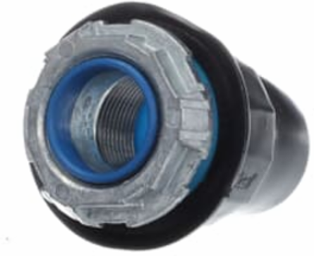 PVC CTD ZINC HUB CONN 1IN DGRAY