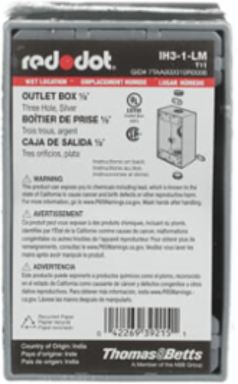 Weatherproof Electrical Box, 1/2 Inch Hub Size, 18.3 Cubic Inches, Aluminum