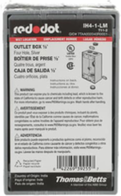 Universal Weatherproof Box 17 Cubic Inches, 1/2 Inch Hub, Silver